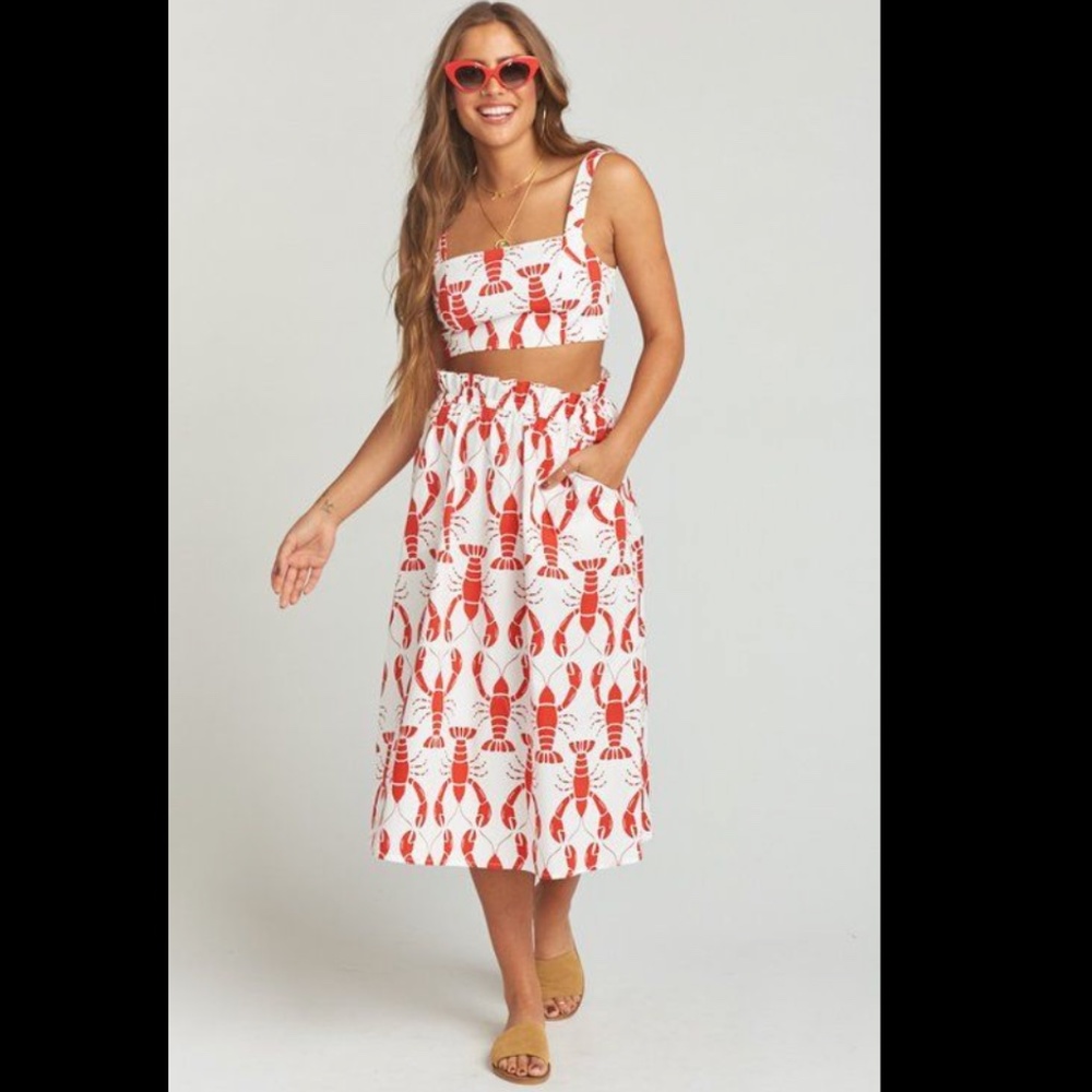 🦞🤍🦀 SHOW ME YOUR MUMU DOTTIE CROP TOP IN LOW COUNTRY LOBSTER 🦞🤍🦀